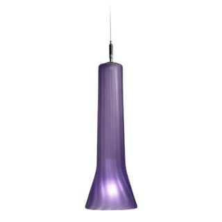 Flare Frosted Pendant Light from the Flashlight Collection in Blue Lilac For Sale