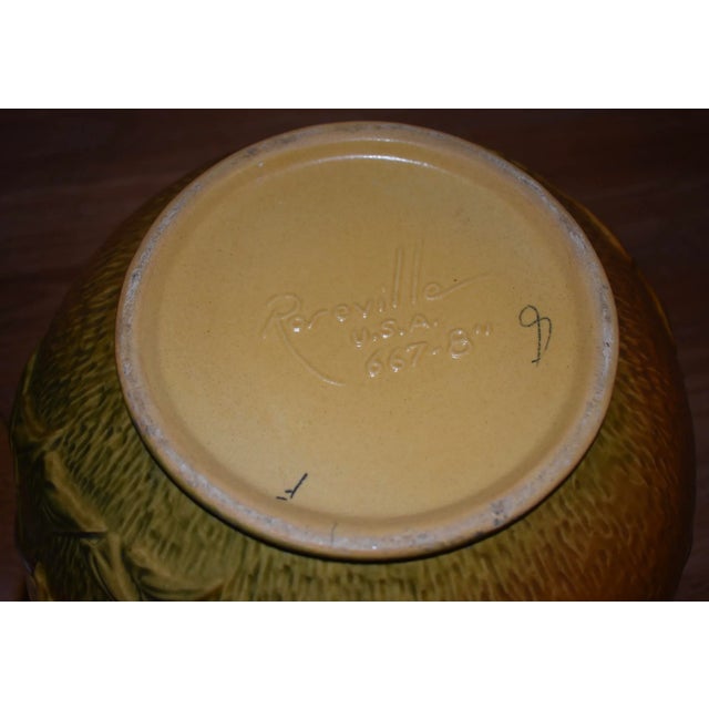 1940s 1940s Roseville Orange Clematis Flowered Jardiniere For Sale - Image 5 of 11