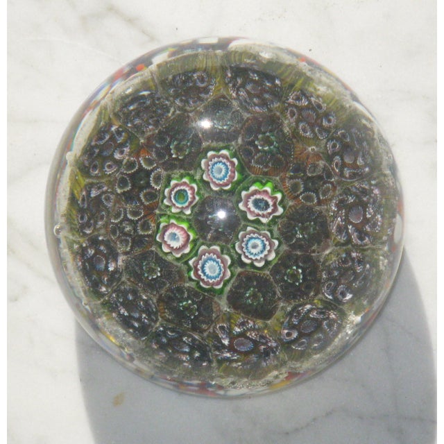 Paperweight Vintage Millefiori Art Glass Hand Made For Sale - Image 14 of 16