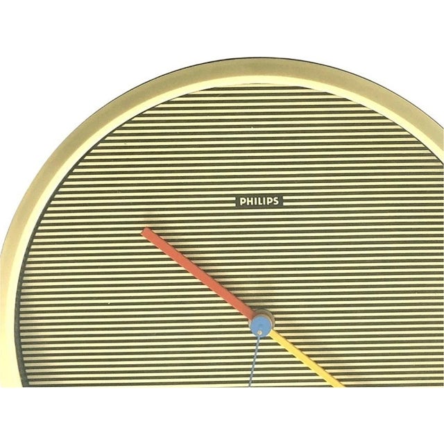 Mid-Century Modern Vintage Wall Clock from Philips, 1970s For Sale - Image 3 of 12