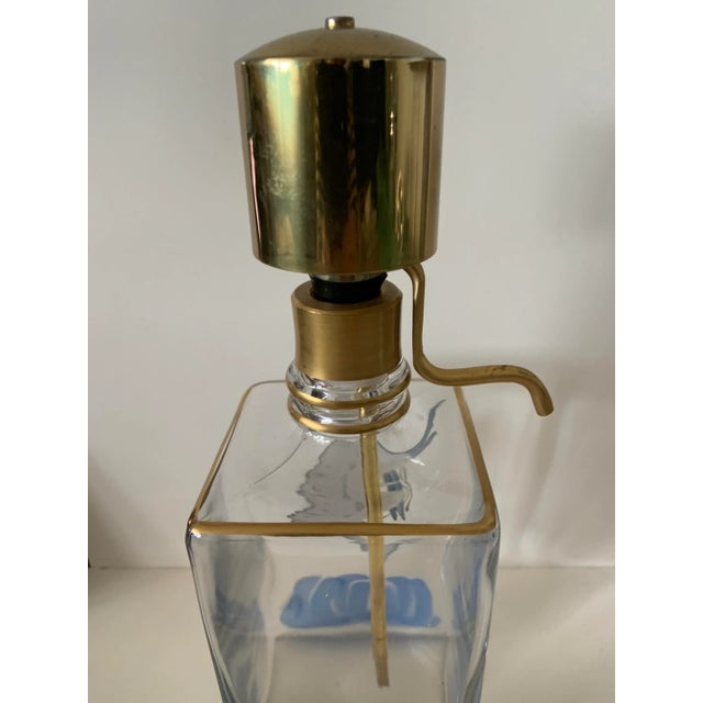 1950s Mid-Century Brass and Glass Decanter For Sale - Image 5 of 9