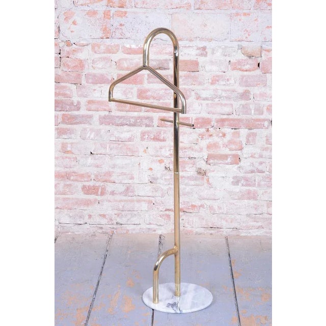 Mid-Century Clothes Valet Stand in Brass & Marble, France, 1960s For Sale - Image 3 of 9