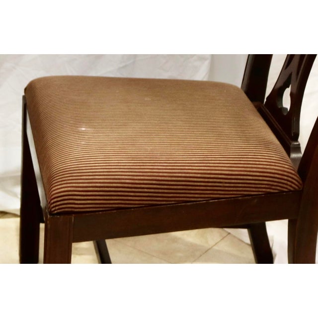 Vintage Chippendale Mahogany Carved Dining Chairs - Set of 6 For Sale - Image 4 of 7