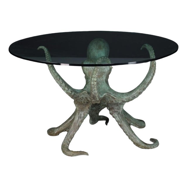 Modern Sculptural Octopus Bronze Center Dining Table, Italy, 1980s For Sale