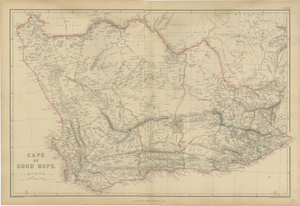 Antique Map of Cape of Good Hope in South Africa, 1860s