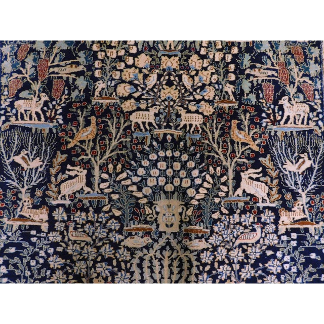 Vintage Persian Nain Wool and Silk Rug 3'10"x 6'5" For Sale In Los Angeles - Image 6 of 12