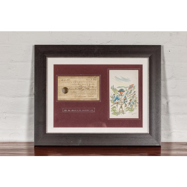 Late 18th Century 1780s American Revolutionary War Bond, State of Connecticut in Black Frame For Sale - Image 5 of 12