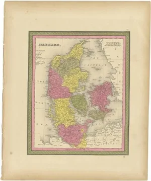 Antique Map of Denmark, 1846