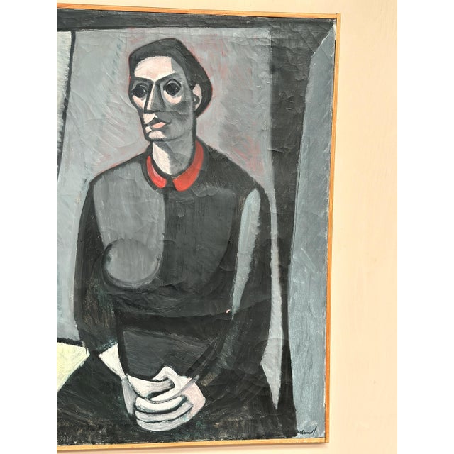Axel Ekelund, Portrait of Mrs. S, 1950s, Oil on Canvas, Framed For Sale - Image 12 of 18