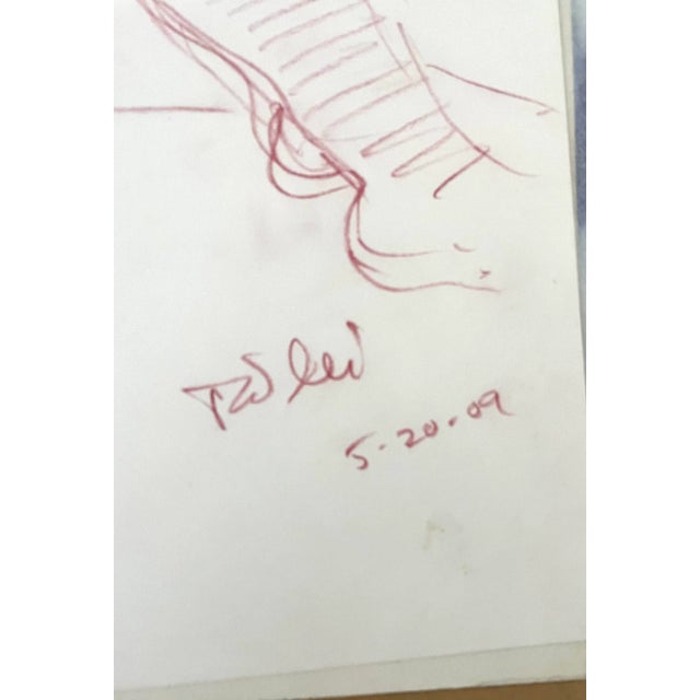 Figurative Richard Taddei Male Nude Drawing on Paper. Signed and Dated. For Sale - Image 3 of 5