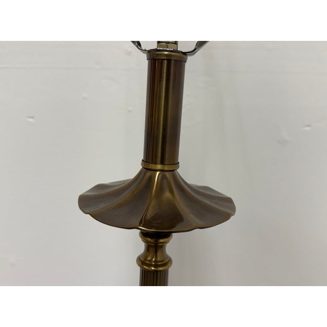 Brass Brass + Cut Glass Floor Lamp, Vintage. For Sale - Image 8 of 12
