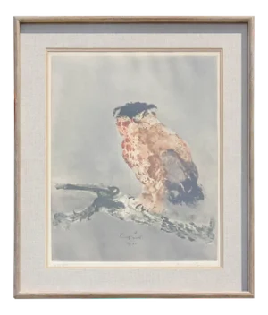 Kaiko Moti Owl On Branch Print Edition 92/120 1972