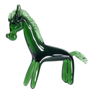 Vintage Green Murano Horse, 1960s For Sale