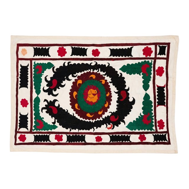 Uzbekistan Suzani Large Wall Decor - Hand-Embroidered Textile For Sale