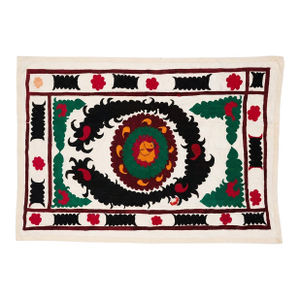Uzbekistan Suzani Large Wall Decor - Hand-Embroidered Textile