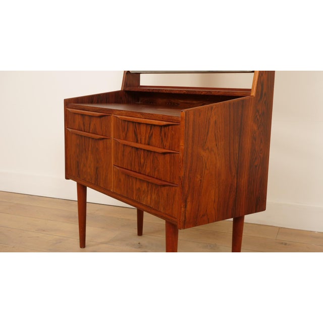 Brown Vintage Dressing Table with Mirror For Sale - Image 8 of 15