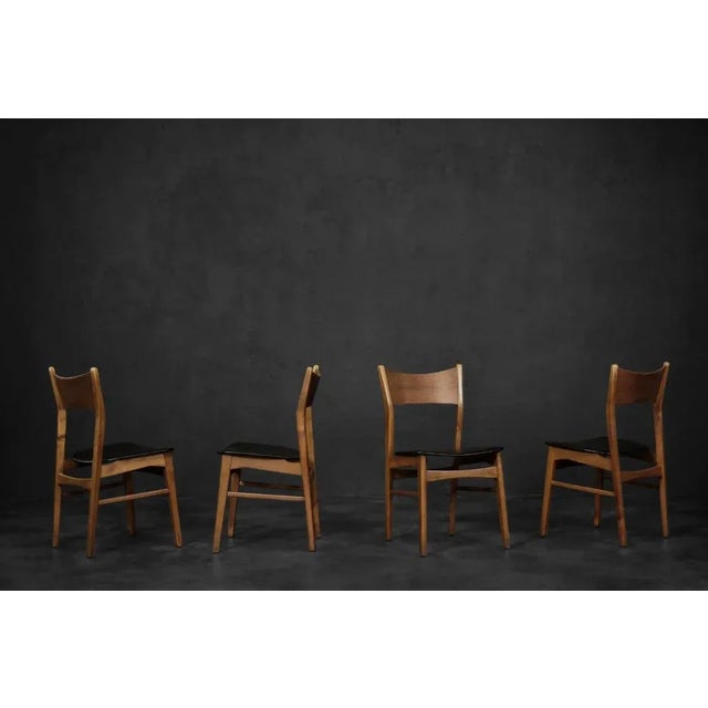 Wood Scandinavian Dining Chairs in Beech and Teak, 1960s, Set of 4 For Sale - Image 7 of 12