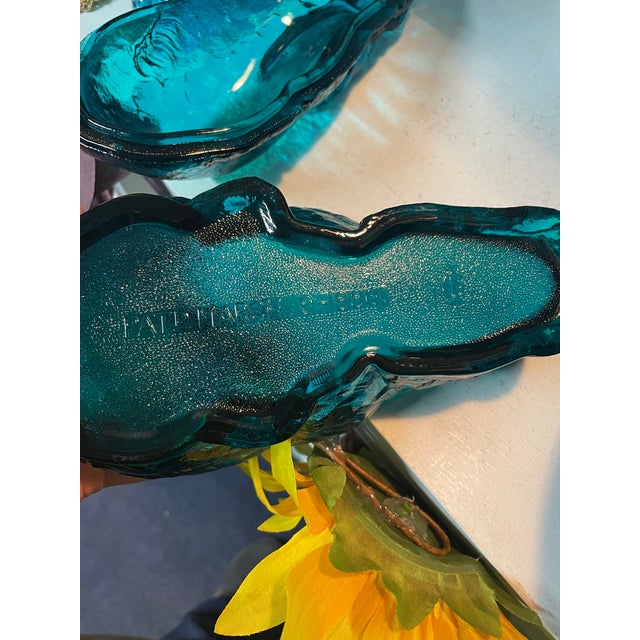 Blue Rare Mid-Century Summit Glass Aqua Blue Rabbit Covered Dish – Atterbury Patent 1886 Mold, Collector-Grade For Sale - Image 8 of 8