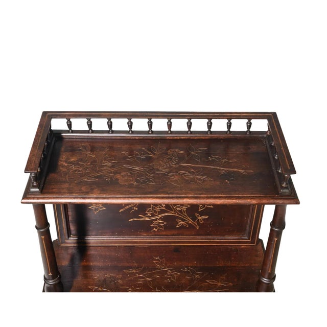 Early 20th Century Early 20th Century French Mahogany Étagère Bookcase With Floral Carvings For Sale - Image 5 of 6