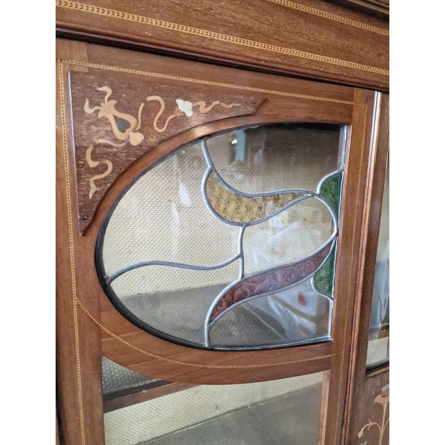 Art Nouveau Display Case in Mahogany For Sale - Image 5 of 9