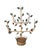 Vintage, Italian tole espalier, espaliered fruit (strawberry) tree. Features an espaliered tree, adorned with ripe, red...