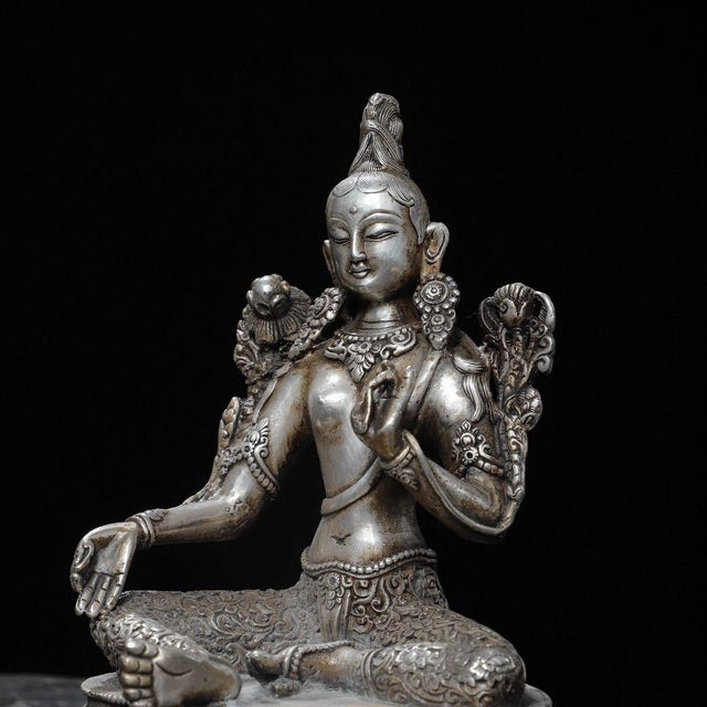 Description A beautiful and serene vintage Green Tara statue, perfect for home worship, meditation spaces, or adding a...