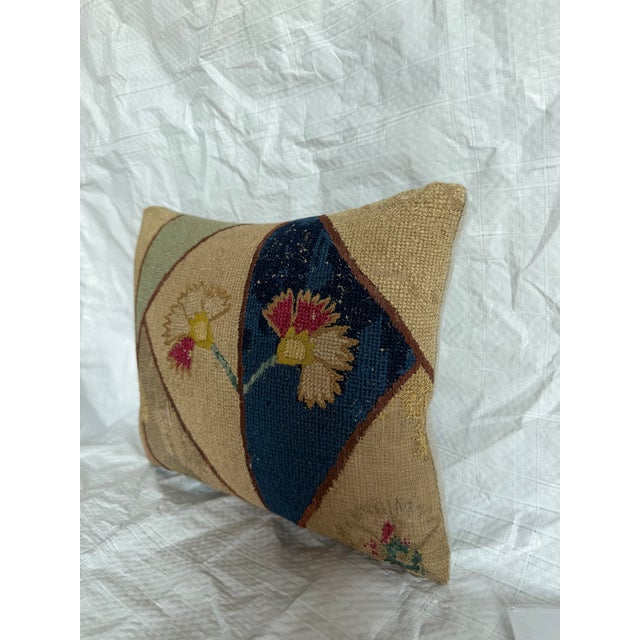 Italian 17th Century Italian Florentine Floral Wool & Silk Decorative Pillow For Sale - Image 3 of 7