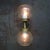 Vintage Double Sconce in Cast Iron with Frosted Glass and Brass For Sale - Image 4 of 10