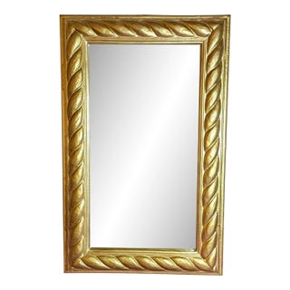 Italian Giltwood Mirror Rope Carved - By Doratex Firenze Italy For Sale