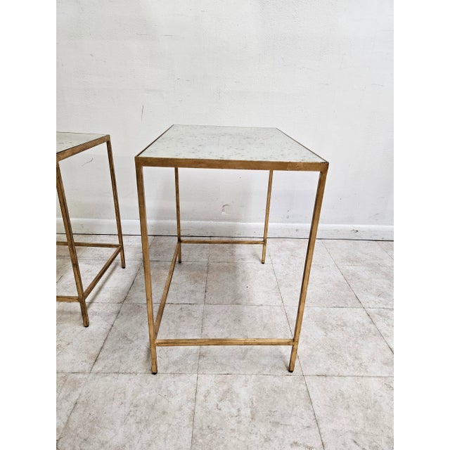 Ethan Allen Zachary Ventian Antique Glass Top Nesting End TableFrench Regency For Sale - Image 12 of 12