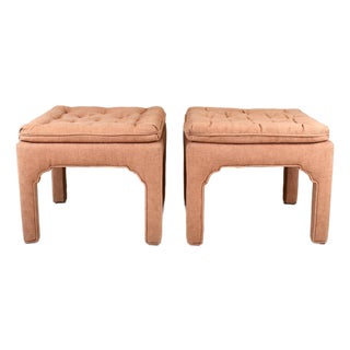 Pair of 1970's Billy Baldwin Style Parsons Ottomans For Sale