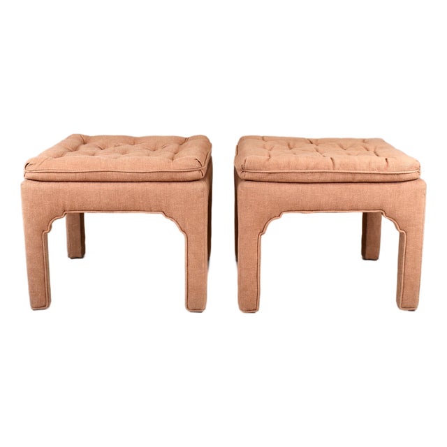 Pair of 1970's Billy Baldwin Style Parsons Ottomans For Sale