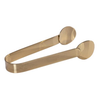 Spiga Textured Ice Tong, Gold For Sale