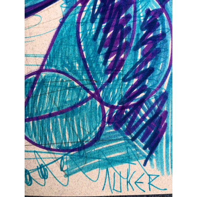 Abstract Original Ink Drawing on Cotton Paper by CL Auker, Parvati For Sale - Image 3 of 3