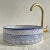 Boho Chic Navy Blue Vessel Sink for Bathroom, Handmade Ceramic Basin With Brass Drain For Sale - Image 3 of 8