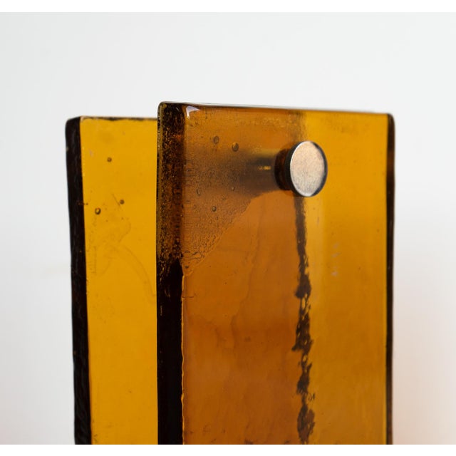 Amber Vintage French Brutalist Amber Glass Push/Pull Door Handles, 1960s For Sale - Image 8 of 18