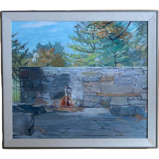 1980s Saratoga "Charlie Spring" 1986-40 Oil on Masonite by Anne Diggory in a Frame For Sale - Image 4 of 6