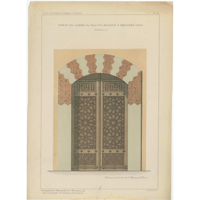 Alexandre M. Raymond, Sultan Bayezid Mausoleum Door, Bursa, 1924, Paper For Sale - Image 3 of 10