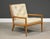 A mid century modern birch frame WWZ lounge chair with cream white vinyl upholstery designed by T.H. Robsjohn Gibbings for...