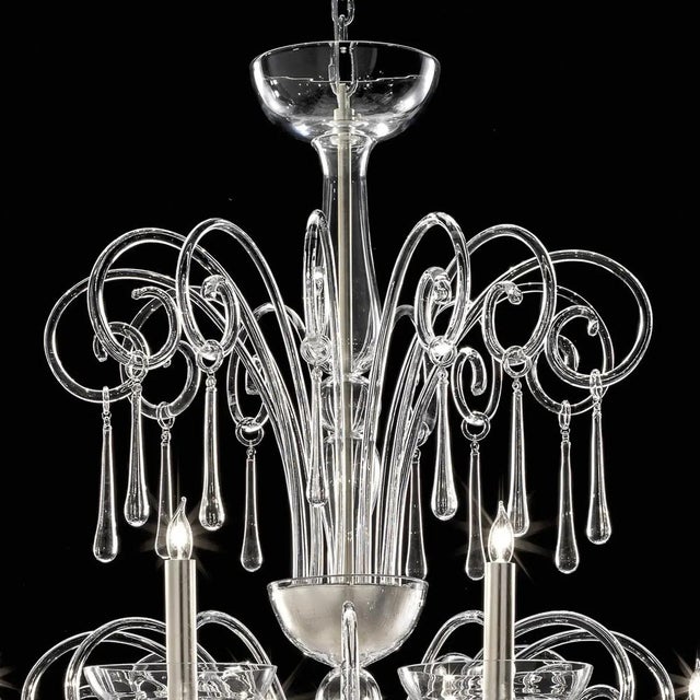 Early 21st Century Grand Venetian Curls Murano Glass Chandelier in Clear Glass by Simoeng for Simoeng For Sale - Image 5 of 7