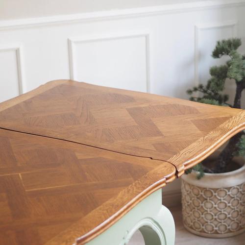French Country Style Mint Green Dining Table with Inlaid Top, 1920s For Sale - Image 14 of 18