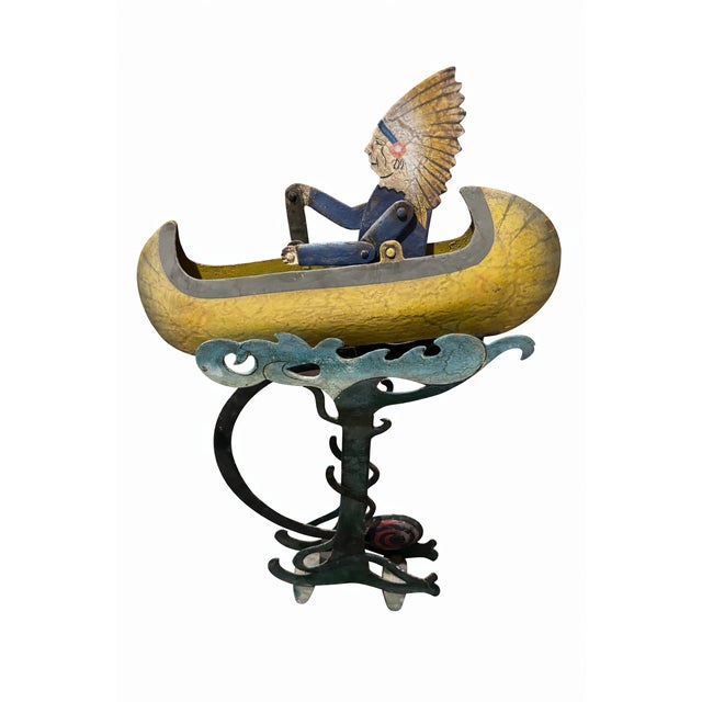 A rare and highly engaging example of early–mid 20th century American folk art, this hand-crafted animated figure features...