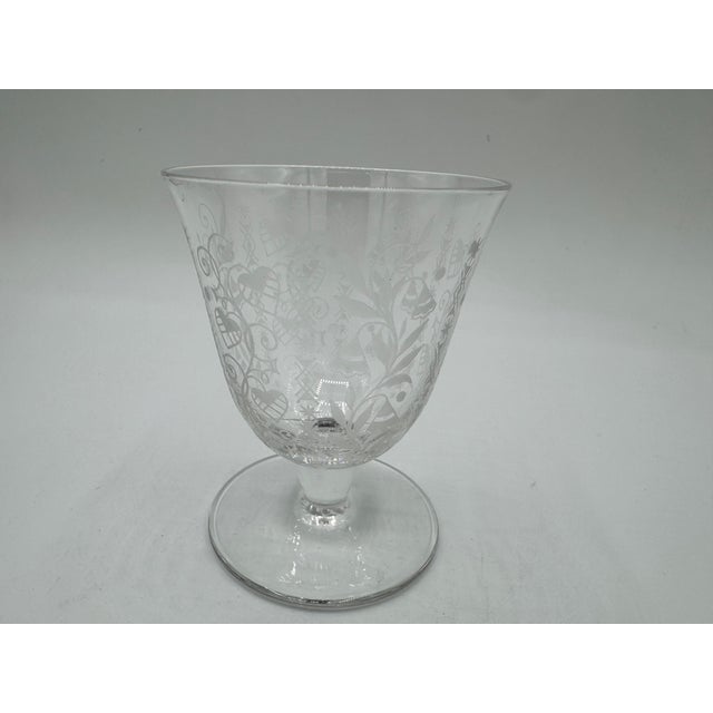 White Wine Glasses with Argentina Pattern from Baccarat, 1940, Set of 5 For Sale - Image 6 of 18