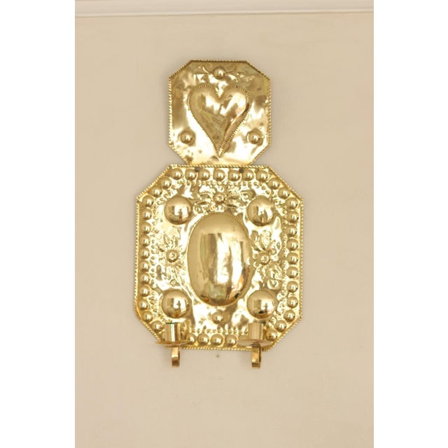 Large Mid-Century Baroque Brass Double-Arm Sconces, Set of 2 For Sale - Image 6 of 17
