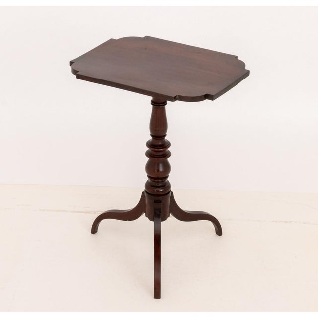 Late 20th Century Sheraton Style Tilt-Top Mahogany Tea Table For Sale - Image 5 of 9