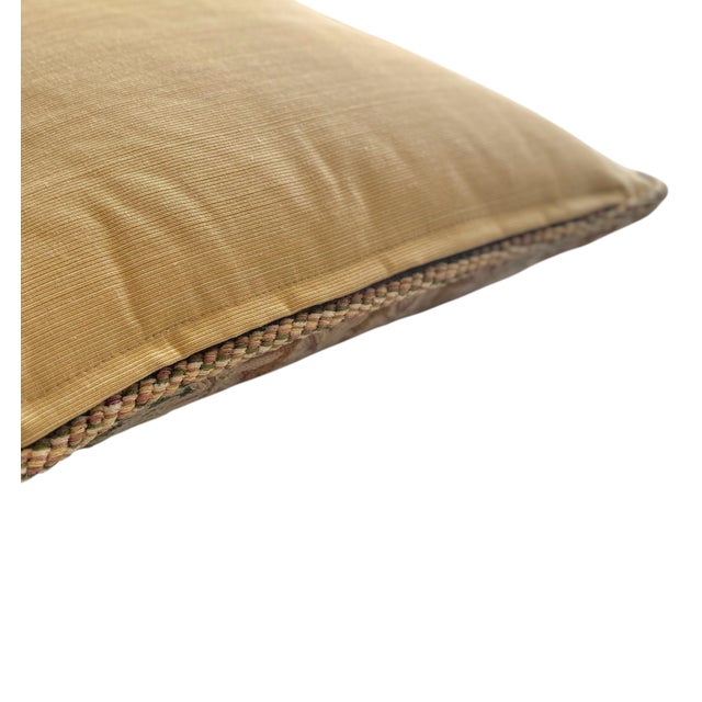 Late 20th Century Vintage Crewel Botanical Toss Pillow For Sale - Image 5 of 5