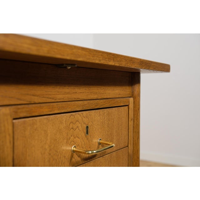 Mid-Century Modern Oak Executive Desk, Denmark, 1960s For Sale - Image 13 of 18