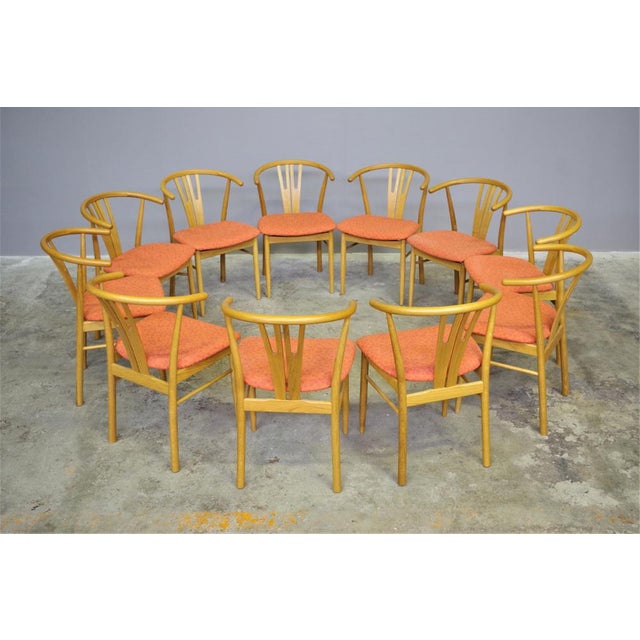 Tan Modern Oak & Bentwood Dining Chairs, 1990s, Set of 11 For Sale - Image 8 of 18
