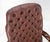 Pair Burgundy Leather Queen Anne Tufted Upholstery Walnut Armchairs MINT For Sale - Image 12 of 17