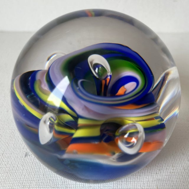 Vintage Hand-Blown Glass 3" Paper Weight For Sale In New York - Image 6 of 8